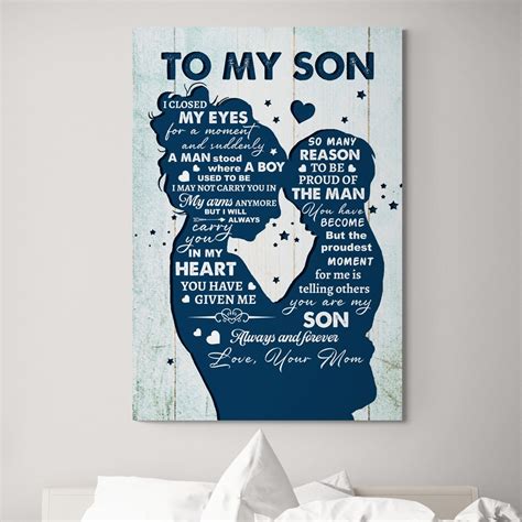 Mom And Son Canvas Vintage To My Son I Closed My Eyes For A Moment Canvas CubeBik
