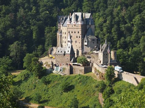 Eltz Castle Is A Medieval Castle Nestled In The Hills Above The Moselle