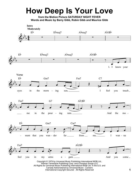 How Deep Is Your Love By The Bee Gees Sheet Music For Pro Vocal At