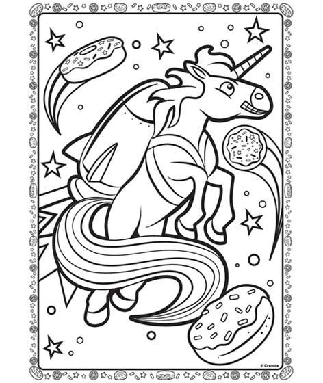 Unicorn In Space Coloring Page | crayola.com