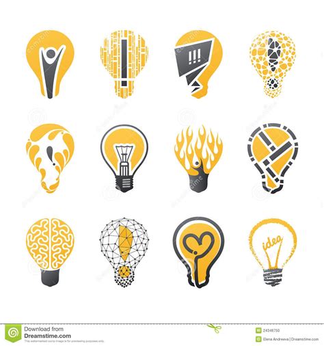 Light Bulb Logo Design Elements Graphic Design Mockup