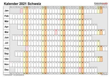 Kalenderpedia 2021 Schweiz Kalender 2021 Schweiz Zum Ausdrucken Als Pdf