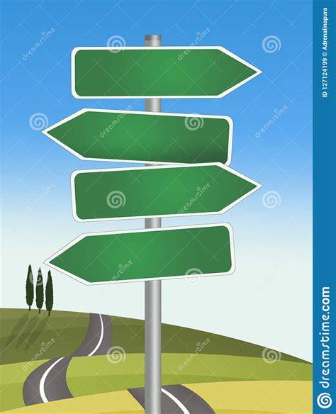 Illustration Of Road Signs Stock Illustration Illustration Of