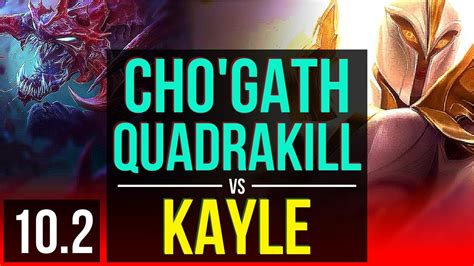 Chogath Vs Kayle Top 38m Mastery Points Quadrakill Kda 1217