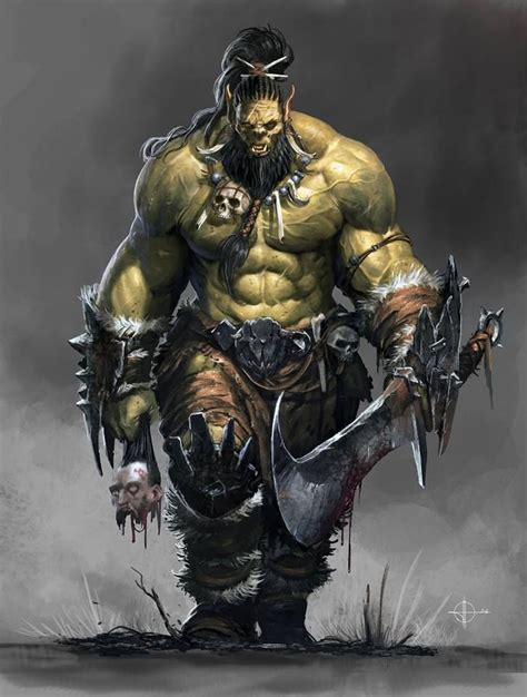 Warcraft Art Orc Warrior Fantasy Character Design