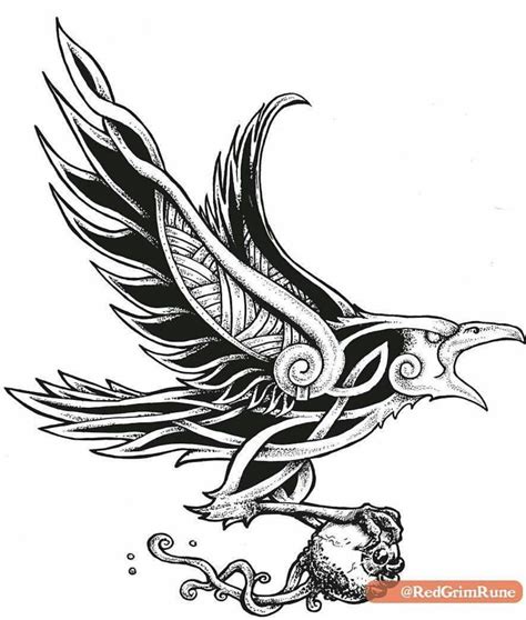 Tribal Raven Designs Sketch Coloring Page