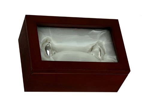 Large silver gift boxes gloss silver 100% colour wash to external, white internal printed gift boxes available from 50 boxes single colour NEW Wood Keepsake Gift Box with Silver Plated Rattle