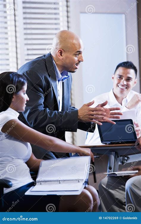 Manager Meeting With Office Workers Directing Royalty Free Stock