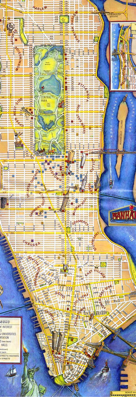 Tourist Map Of Manhattan Manhattan Tourist Map Vidiani