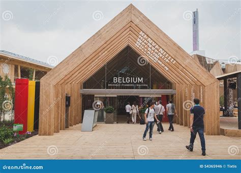 People Visiting Belgium Pavilion At Expo 2105 In Milan Italy Editorial