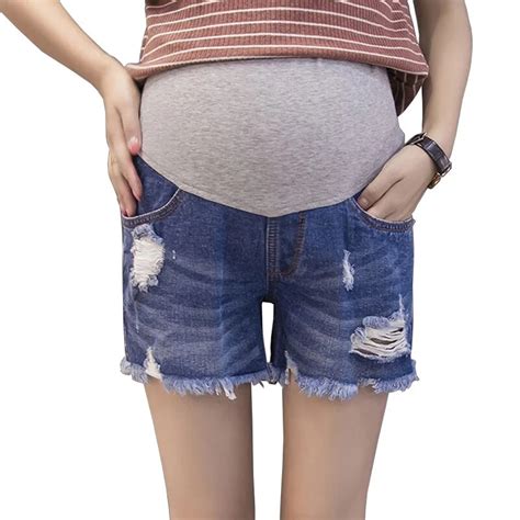 Summer Hole Jeans 2017 New Tassel Maternity Shorts Fashion Ripped Pantalones De Maternidad Care