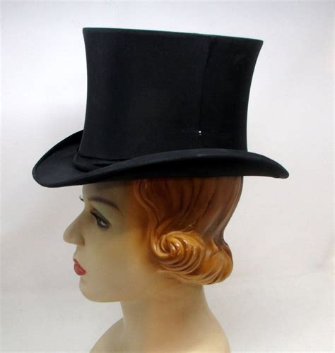 Vintage Collapsible Top Hat Mens Or Ladies Black Collapsible Etsy