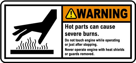 Warning Hot Parts Do Not Touch Label Save 10 Instantly