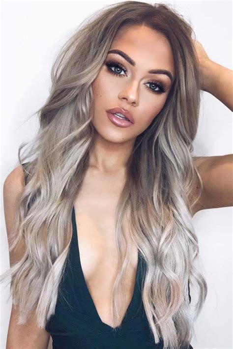 Silver Blonde Ombre Grey Ombre Hair Brown Blonde Hair Platinum