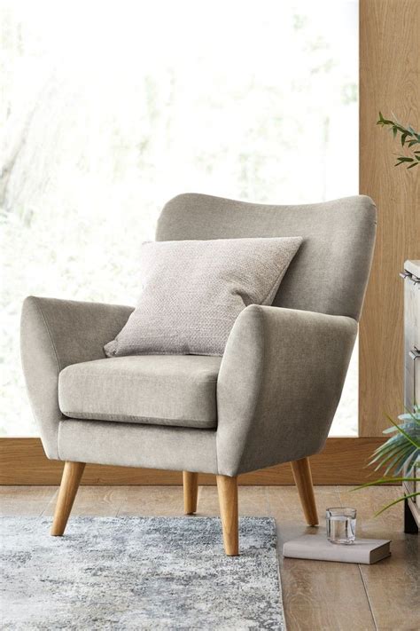 Next Wilson Accent Chair With Natural Legs Arm Chairs Living Room