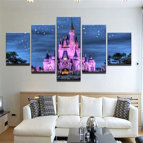 Cinderella Castle Disney World Magic Kingdom Disney 5 Panel Canvas