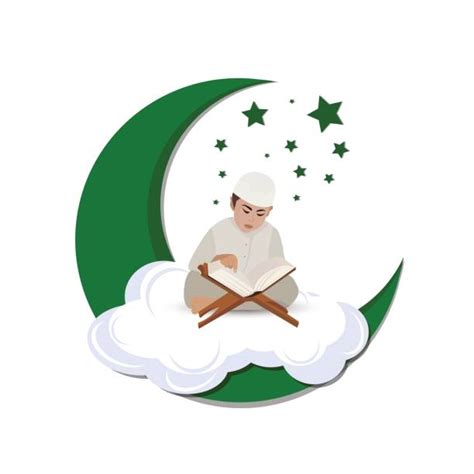 Best Muslim Boy Reading Quran Illustrations Royalty Free Vector