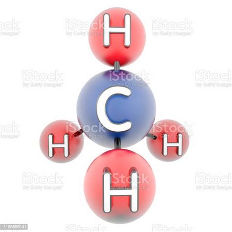 Ch4 Molecule Methane Render Of 3d Model Isolated On White Stock Photo