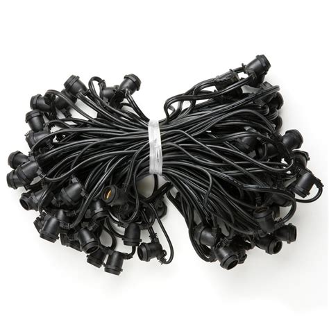 C9 Commercial String Light Sets Black Wire With G50 Led 6 Watt Warm