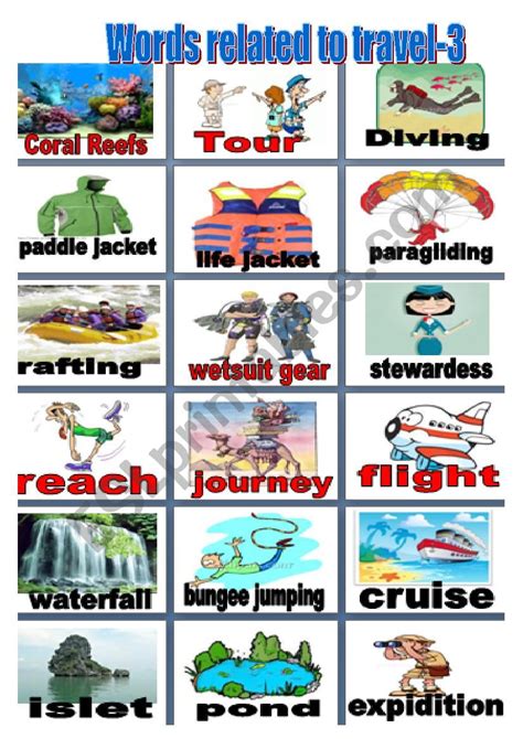 Words Related To Travel 3 Esl Worksheet By Lamyaa