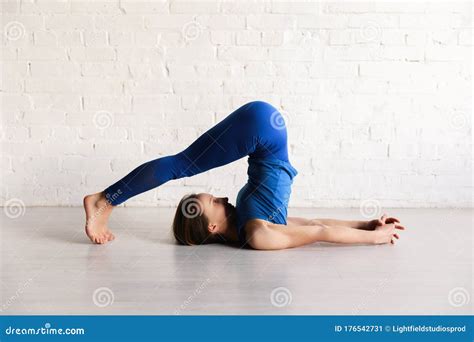 Athletic Girl In Plow Pose Practicing Stock Image Image Of Wellness