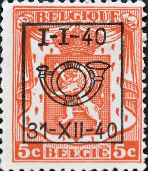 Belgium Heraldic Lion Posthorn Precancel Postage Stamps Belgium Stamp