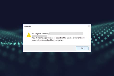You Dont Have Permission To Open This File In Windows