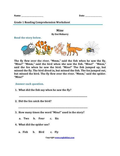 Mine First Grade Reading Worksheets | First grade reading, Reading