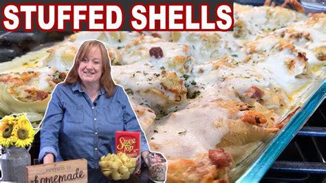 Chicken And Stuffing Stuffed Shells Easy And Quick Meal Idea Youtube
