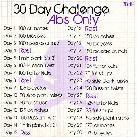 We have some great exercises and nutrition tips to help you get a flatter tummy and stronger core. body and fitness | 30 day ab challenge, 30 day abs, Ab ...
