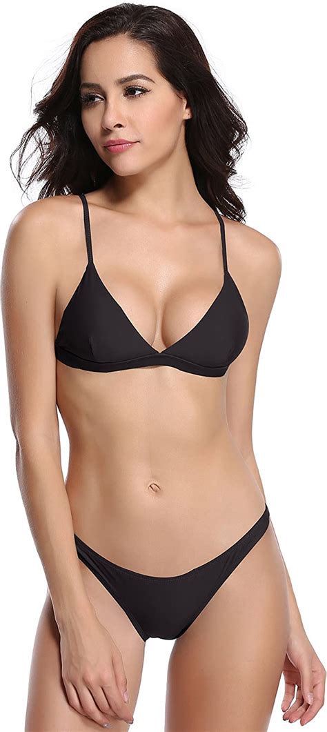 Shekini Women S Triangle Bikini Bathing Suits Black Size X Large Ebay