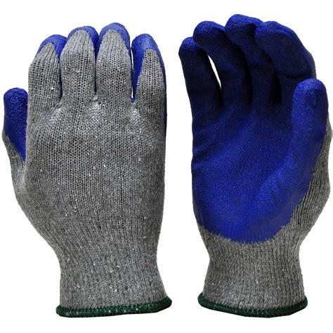 Knit Glove With Textured Latex Coating Gripping Gloves 12 Pairs Large