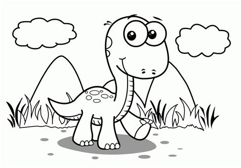 Cute Dinosaur Coloring Pages For Kids Az Sketch Coloring Page
