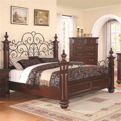 Low Woodwrought Iron King Size Bed Dream Home Bedroom Furniture