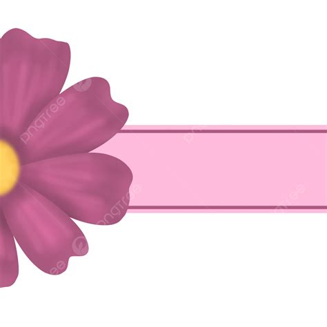 The Purple Flower With Pink Ribbon Banner Purple Tape Ribbon Png