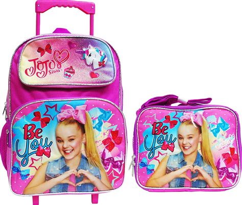 Jojo Siwa 16 Large Rolling School Backpack With Lunch Bag