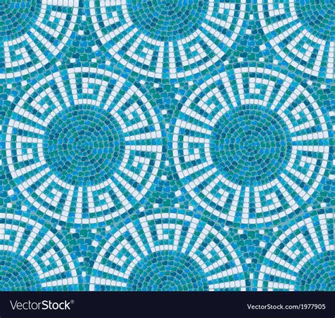 Seamless Mosaic Pattern Blue Ceramic Tile Clad