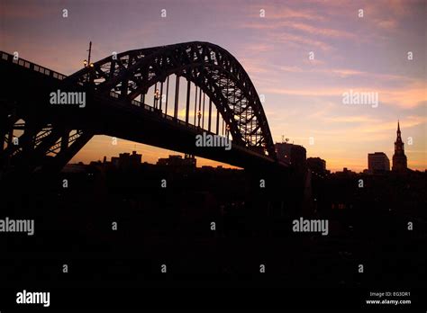 The Tyne Bridge At Sunset Stock Photo Alamy