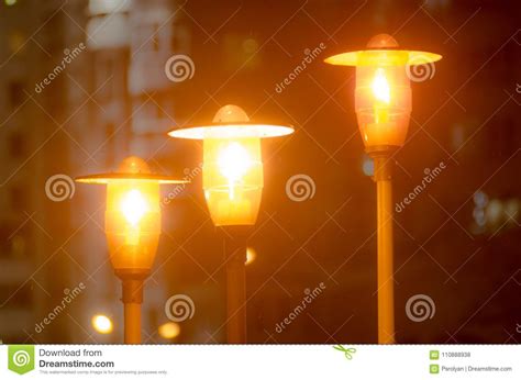 Street Lighting Streetlamp Shines In The Darkness Stock Photo Image