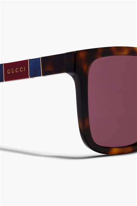 gucci rectangle frame tortoiseshell acetate sunglasses the outnet