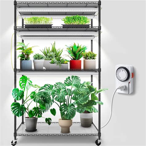 Barrina Plant Stand With Grow Lights For Indoor Plants 4 Tier Plant