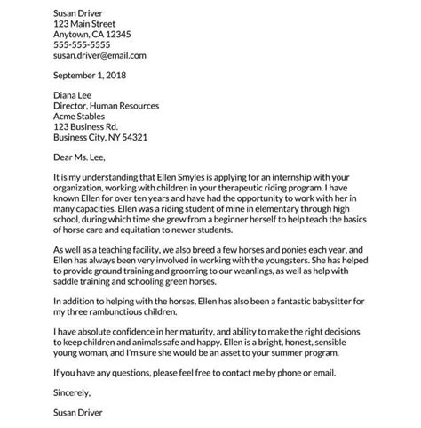 Sample Recommendation Letter For Internship Guide And Tips