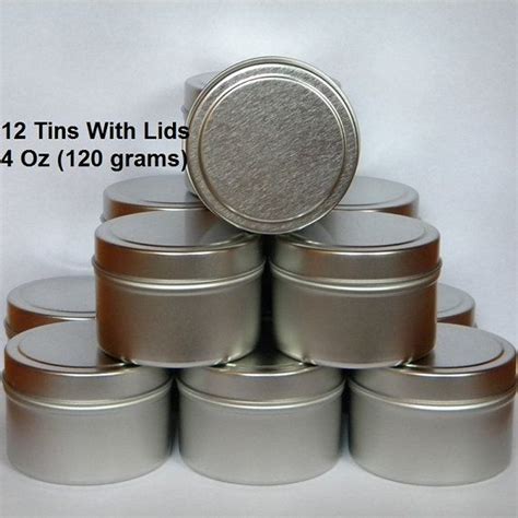 Empty Metal Tins With Lids 4 Oz Tins Set Of 10 Free Shipping Etsy
