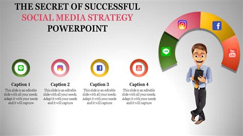 Stunning Social Media Strategy Powerpoint Template