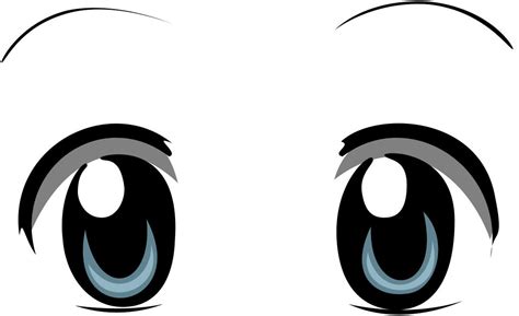 Anime Lukisan Mata Kartun Gaya Anime Sedih Mata Biru Besar Ilustrasi
