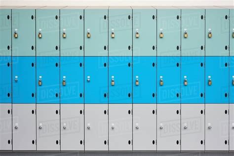 Rows Of School Lockers With Doors Closed Stock Photo Dissolve