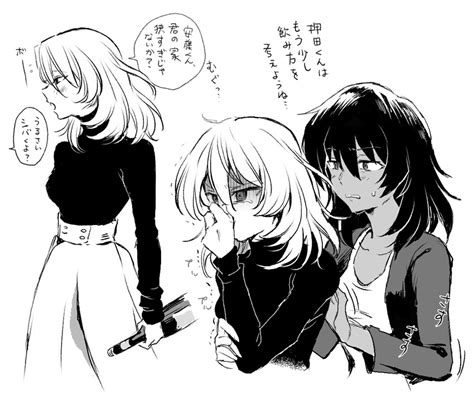Andou And Oshida Girls Und Panzer And 1 More Drawn By Moekichi Danbooru