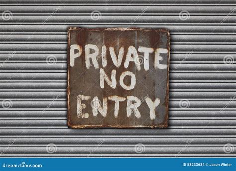 No Entry Sign Stock Photo Image Of Tatty Enamel Grill 58233684