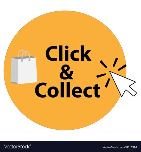 Click And Collect Icon On White Background Vector Image