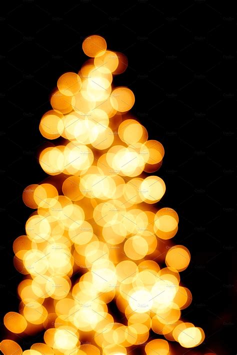 Blurred Christmas Lights On Tree Holiday Stock Photos Creative Market